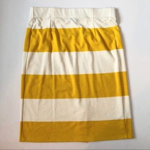 Down East yellow and cream pencil skirt